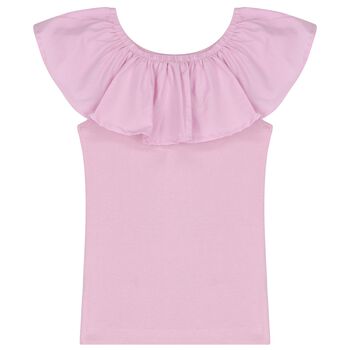 Girls Pink Ruffled Top