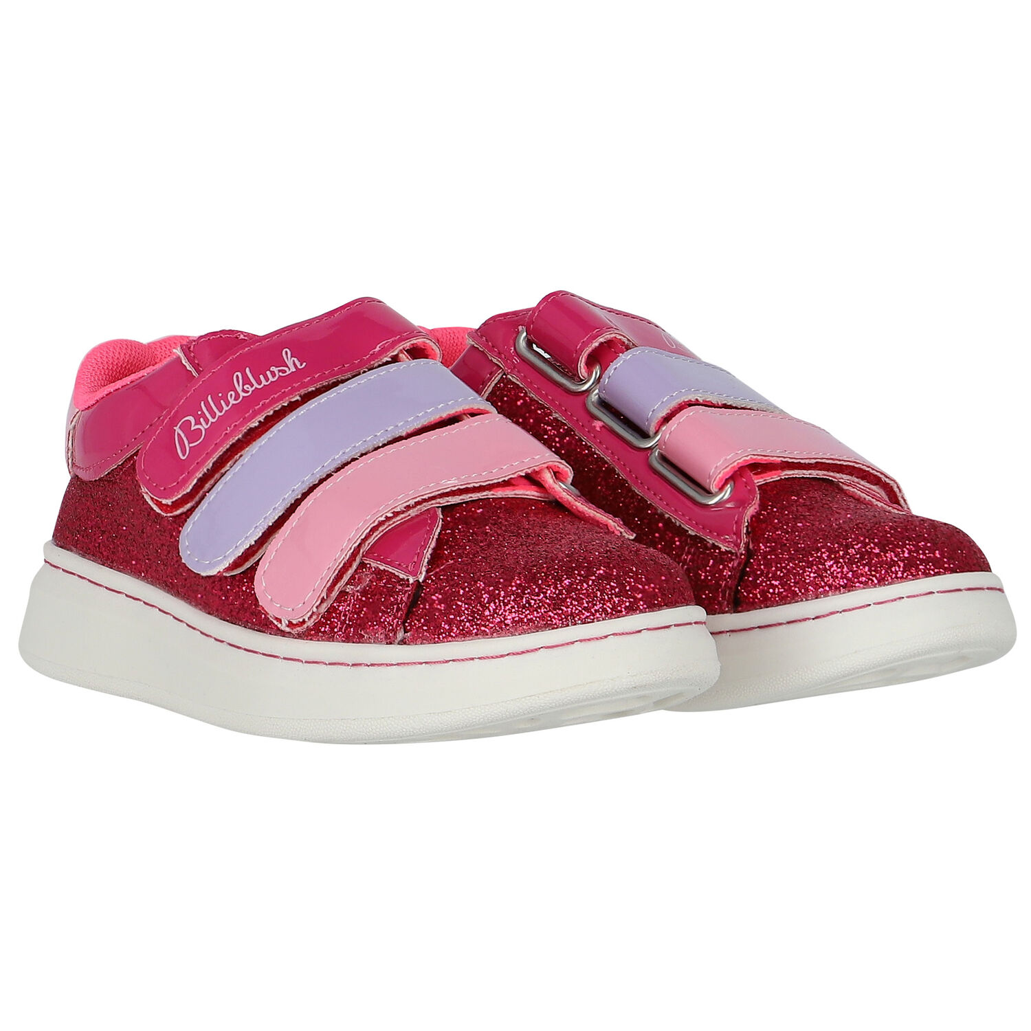 Girls Pink Logo Glitter Trainers, 1, hi-res image number null