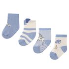 Baby Boys Blue & Ivory Socks (4 Pack), 2, hi-res