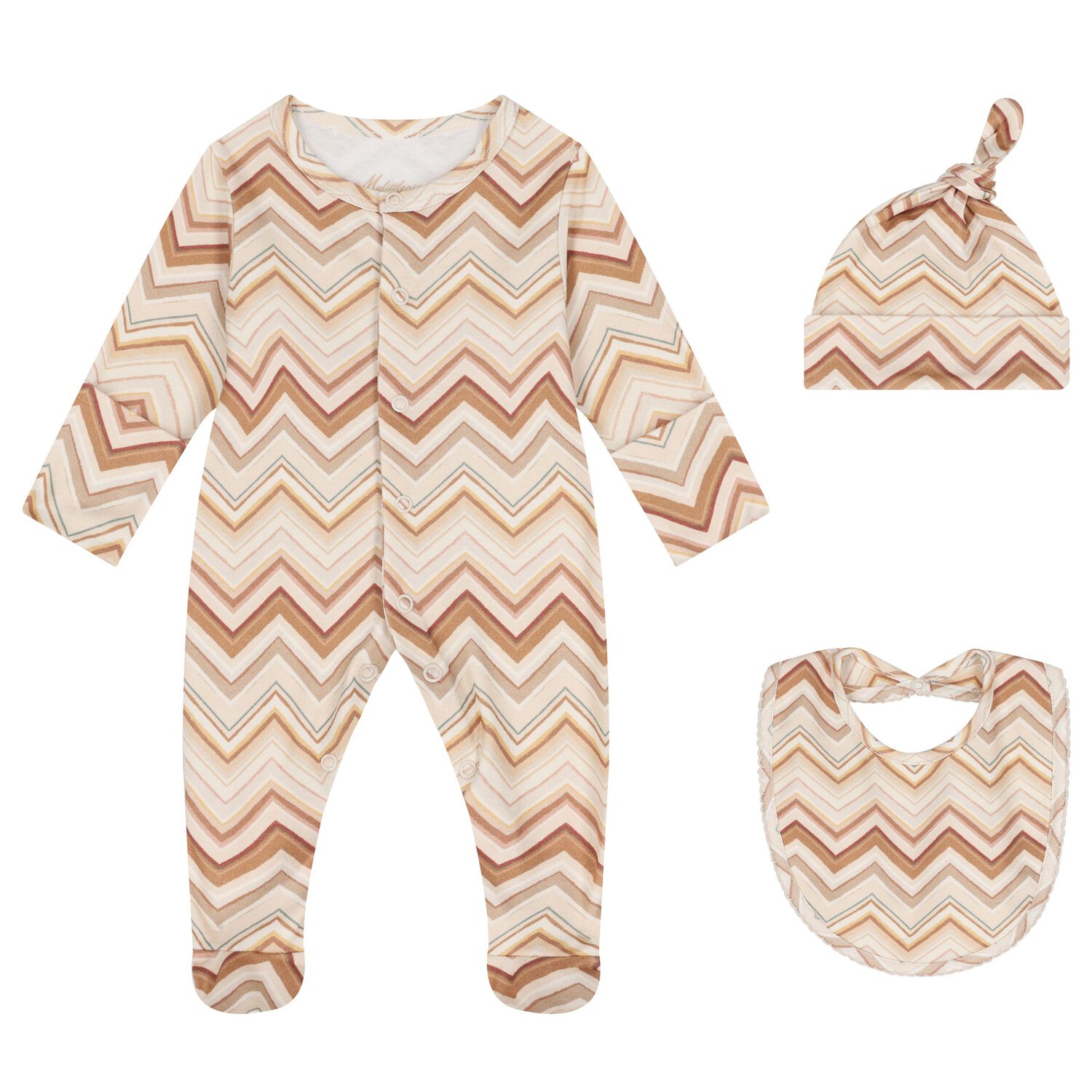 Multi-Coloured Zig Zag Babygrow Set, 2, hi-res