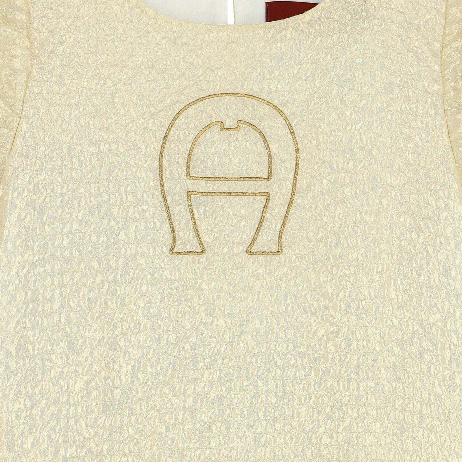 Girls Gold Logo Dress, 1, hi-res image number null