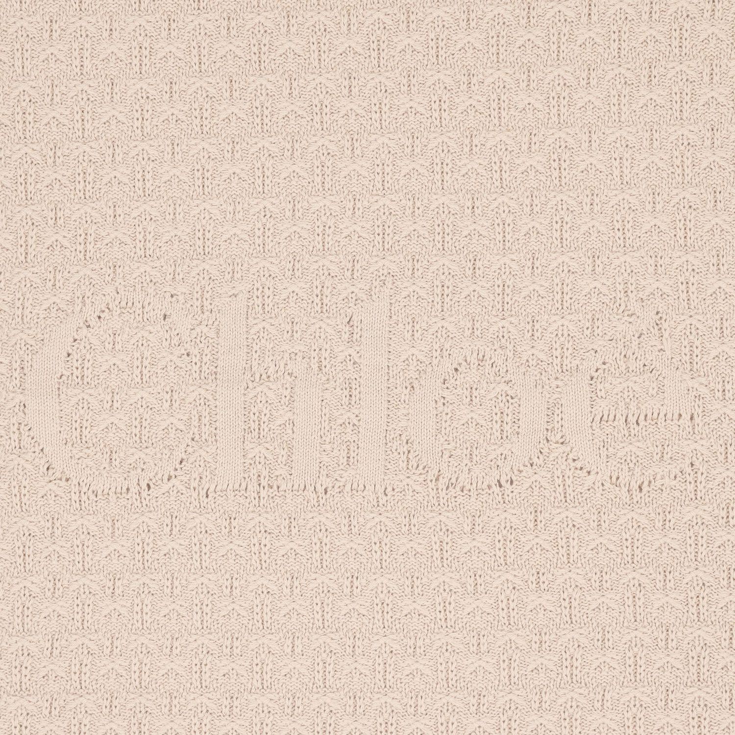 Beige Knit Logo Baby Blanket , 1, hi-res