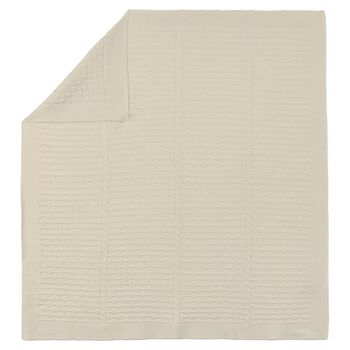 Beige Cable Knit Baby Blanket