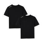 Boys Mini Me Black Logo T-Shirts ( 2 Pack ), 1, hi-res