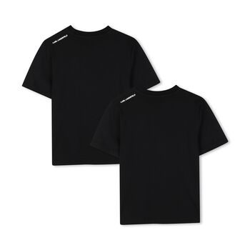 Boys Mini Me Black Logo T-Shirts ( 2 Pack )