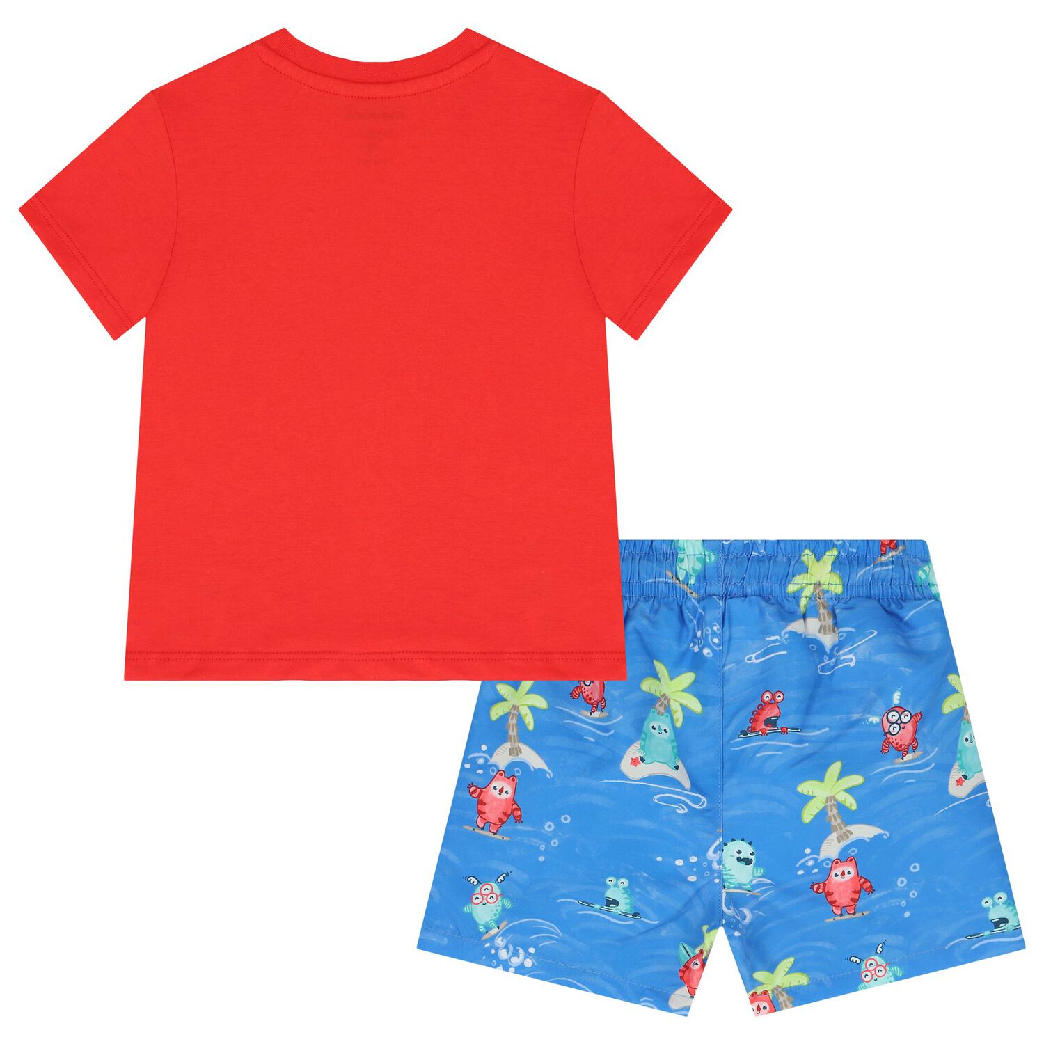 Younger Boys Red & Blue Swim Shorts Set, 1, hi-res image number null