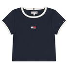 Girls Navy Blue Logo T-Shirt, 1, hi-res