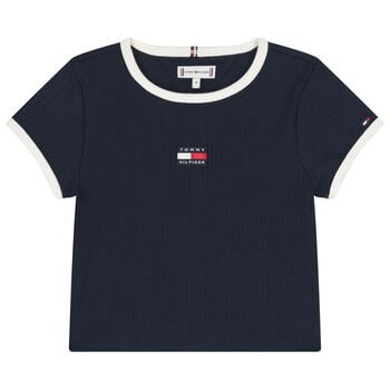 Girls Navy Blue Logo T-Shirt