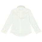 Boys White Logo Shirt, 1, hi-res