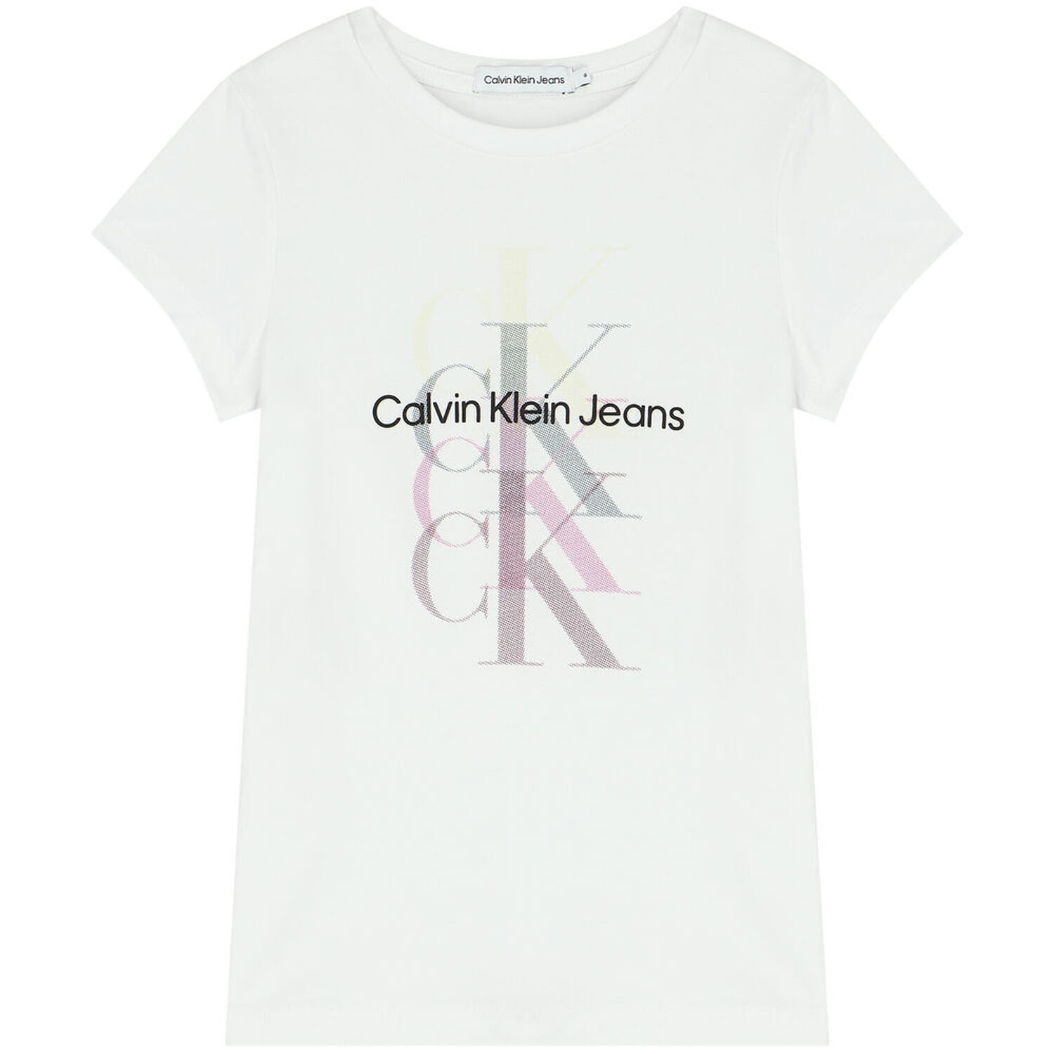 Girls White Logo T-Shirt, 1, hi-res
