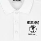 Boys White Logo Polo Shirt, 1, hi-res