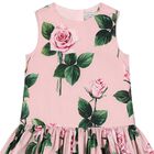 Girls Pink Rose Sleeveless Dress, 1, hi-res