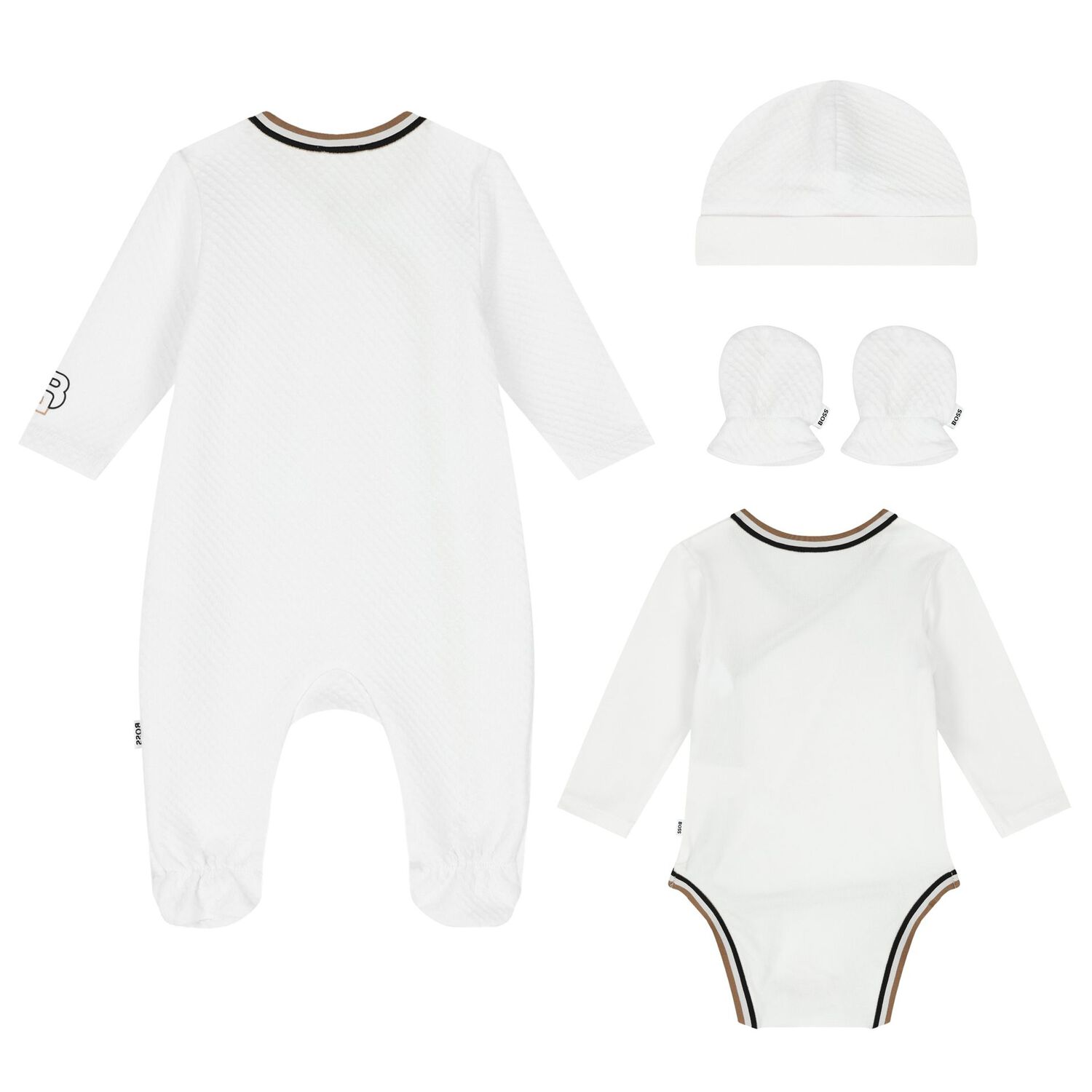 White Logo Babygrow Gift Set, 1, hi-res
