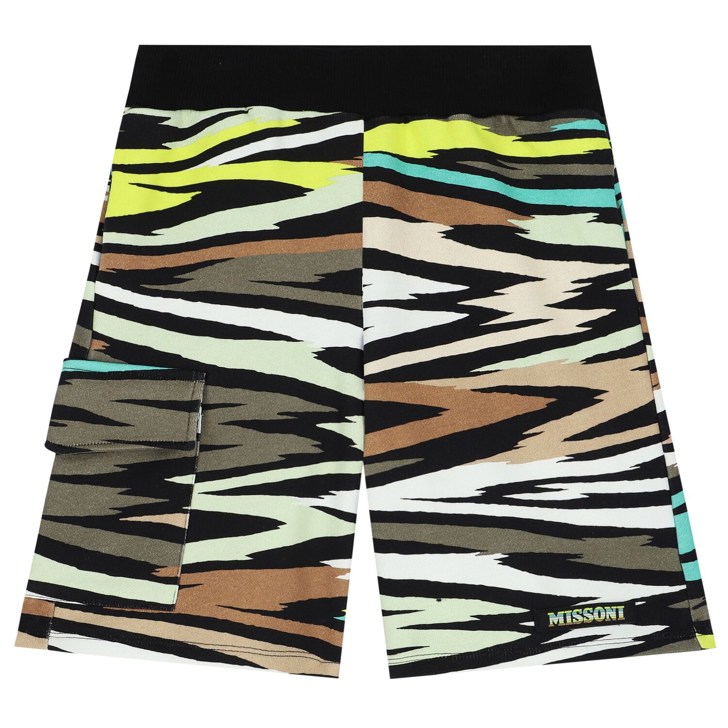 Boys Boys Multi-Coloured Zigzag Logo Shorts, 1, hi-res