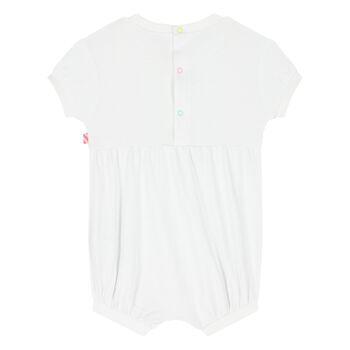 Baby Girls White Heart Romper