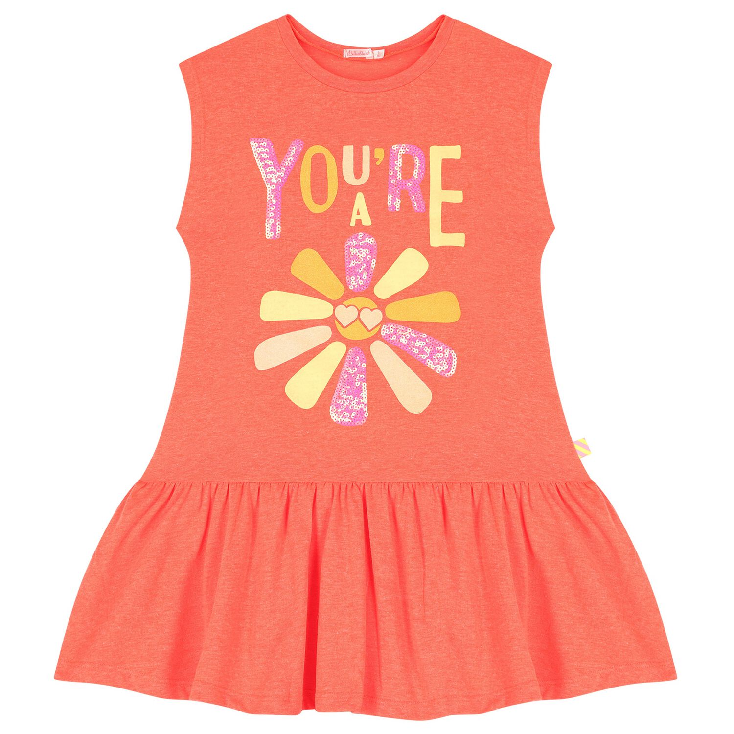 Girls Orange Embellished Dress, 1, hi-res