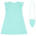 Girls Aqua Dress Set, 1, hi-res