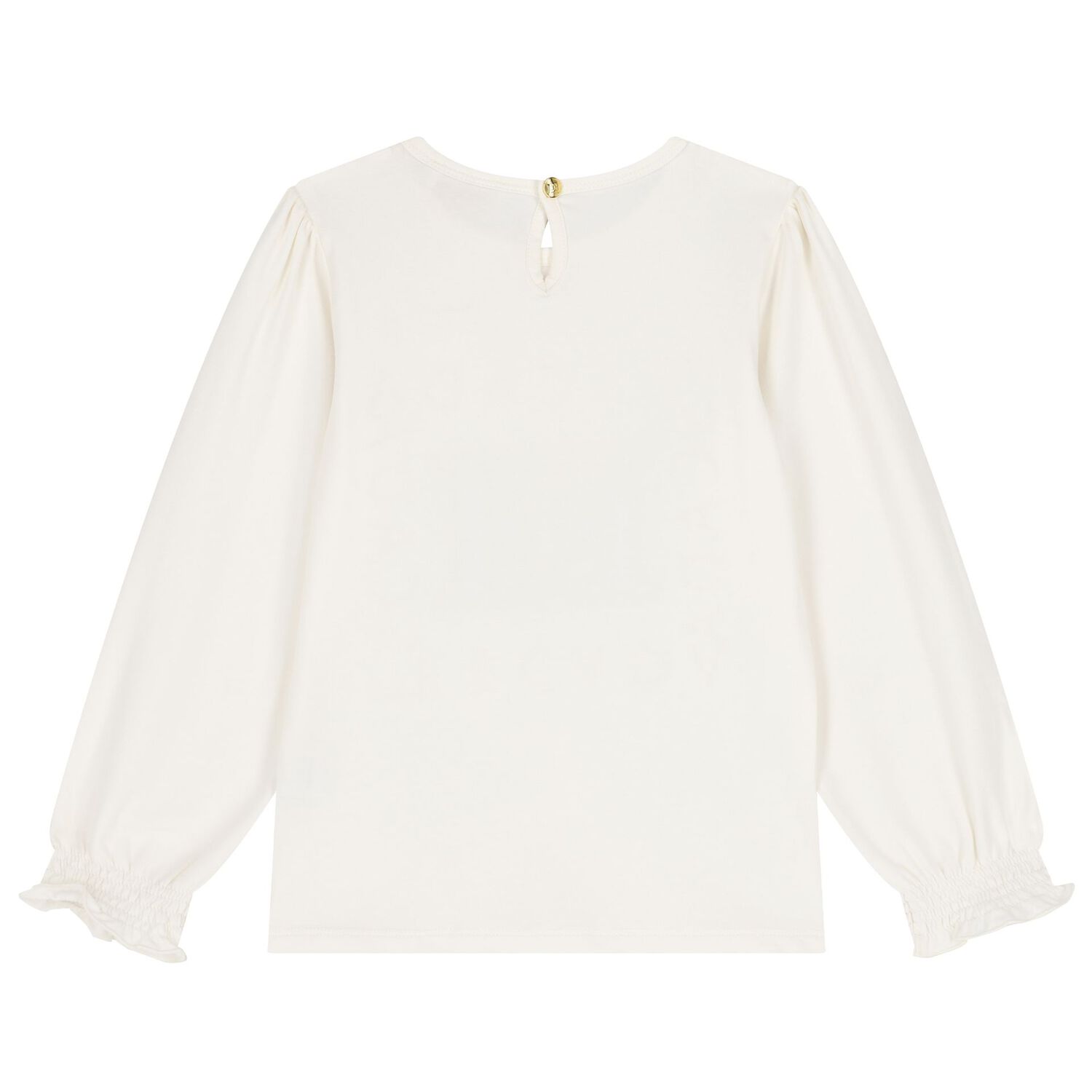 Girls Ivory Logo Long Sleeve Top, 1, hi-res