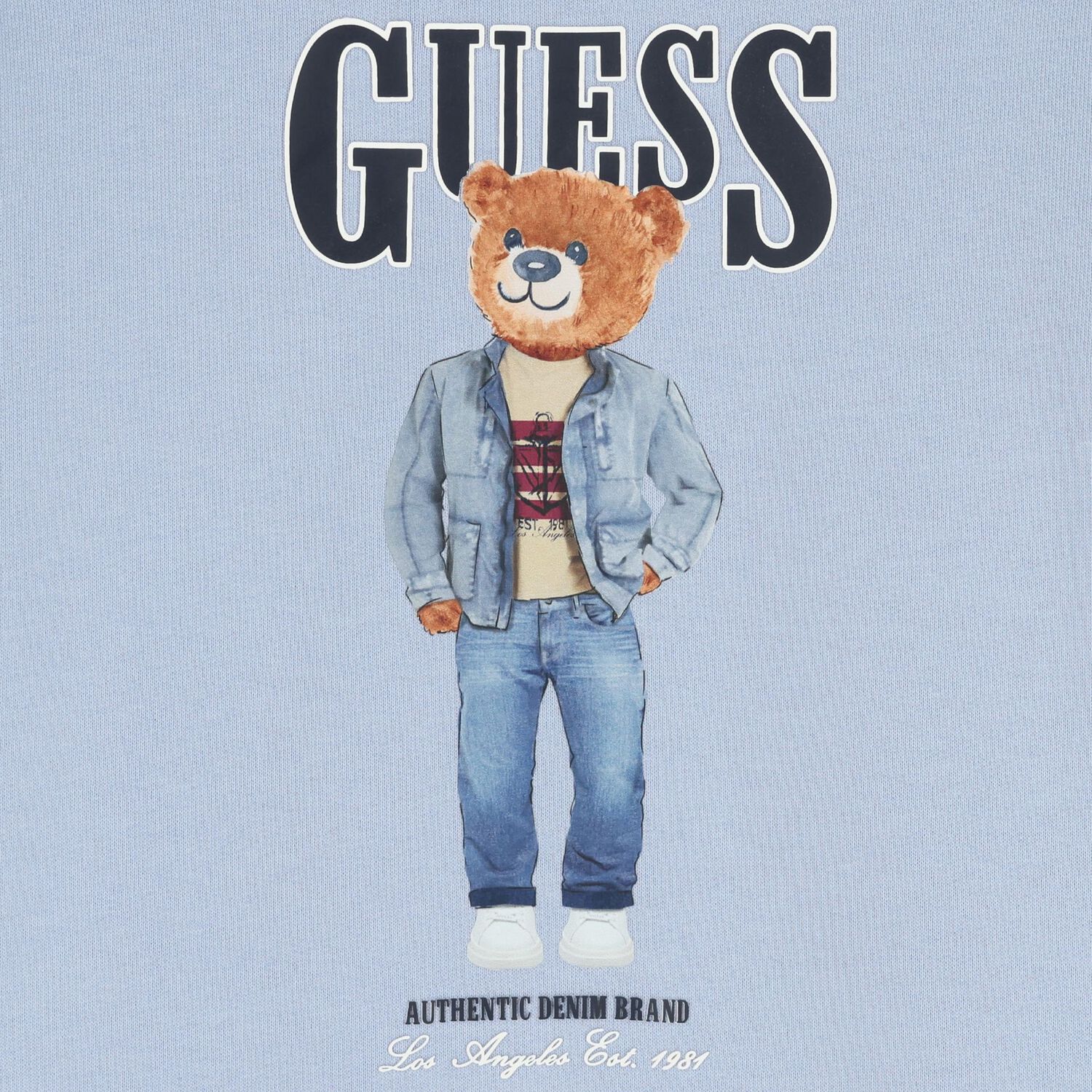 Boys Blue Teddy Bear Sweatshirt , 1, hi-res