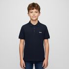 Boys Navy Blue Logo Polo Shirt, 3, hi-res