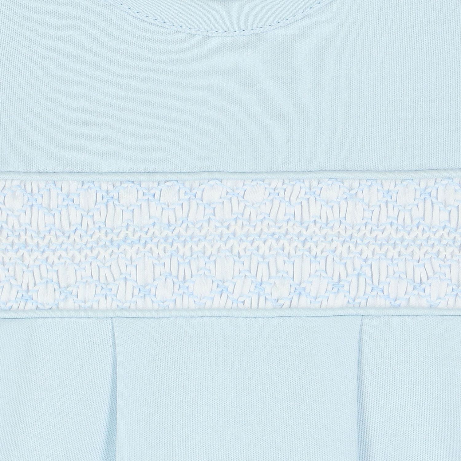 Baby Boys Blue Smocked Babygrow, 2, hi-res