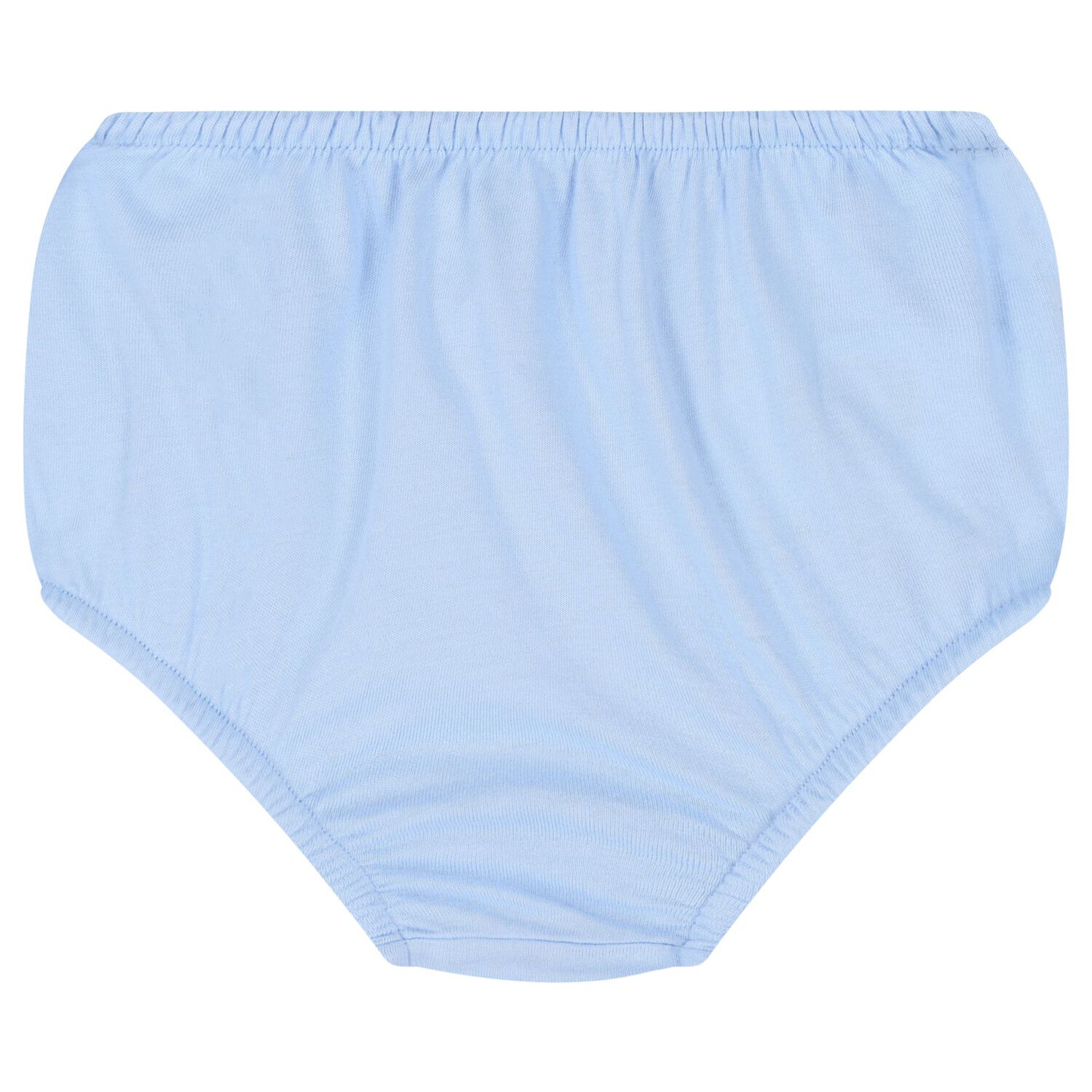 Baby Girls Blue Cotton Polo Bear Dress, 1, hi-res