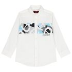 Boys White Logo Shirt, 1, hi-res