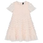 Girls Pink Ruffle Tulle Dress, 1, hi-res