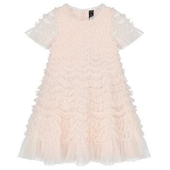 Girls Pink Ruffle Tulle Dress