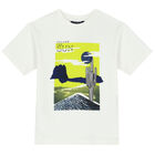 Boys Ivory & Navy Shorts Set, 1, hi-res