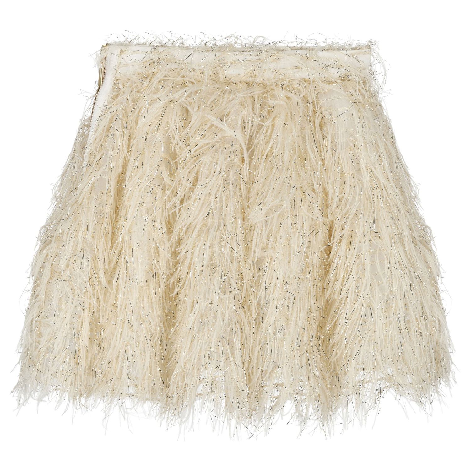 Girls Gold Fringe Skirt Set, 1, hi-res