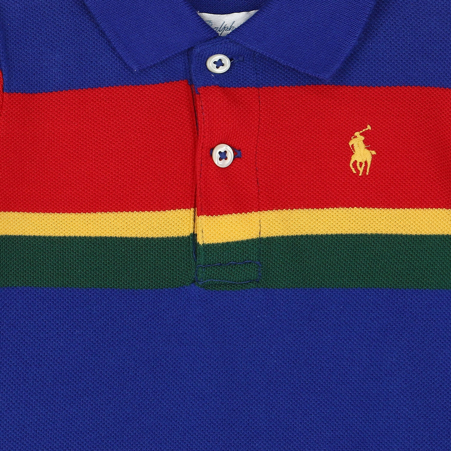 Baby Boys Multi-Colored Striped Logo Romper, 1, hi-res