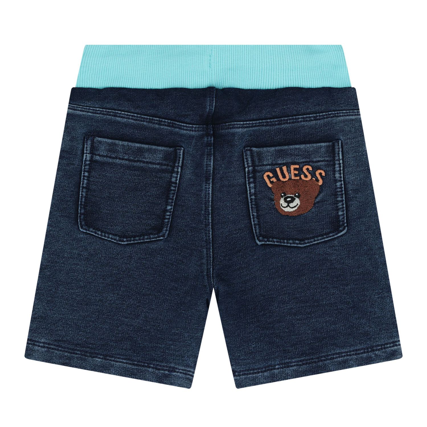 Baby Boys Blue Teddy Bear Logo Shorts Set, 1, hi-res