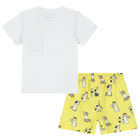 Younger Boys White & Yellow Shorts Set, 1, hi-res