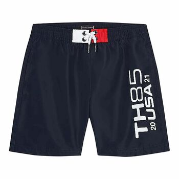 Boys Navy Logo Swim Shorts