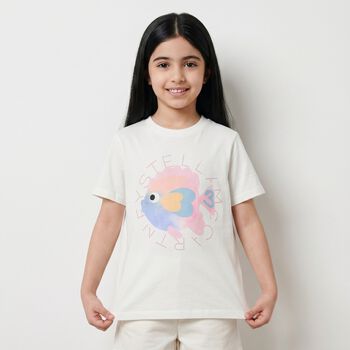 Girls White Fish T-Shirt