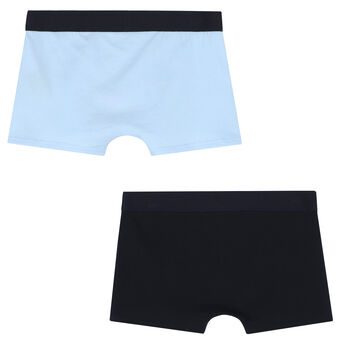 Boys Black & Blue Logo Boxer Short (2-Pack)