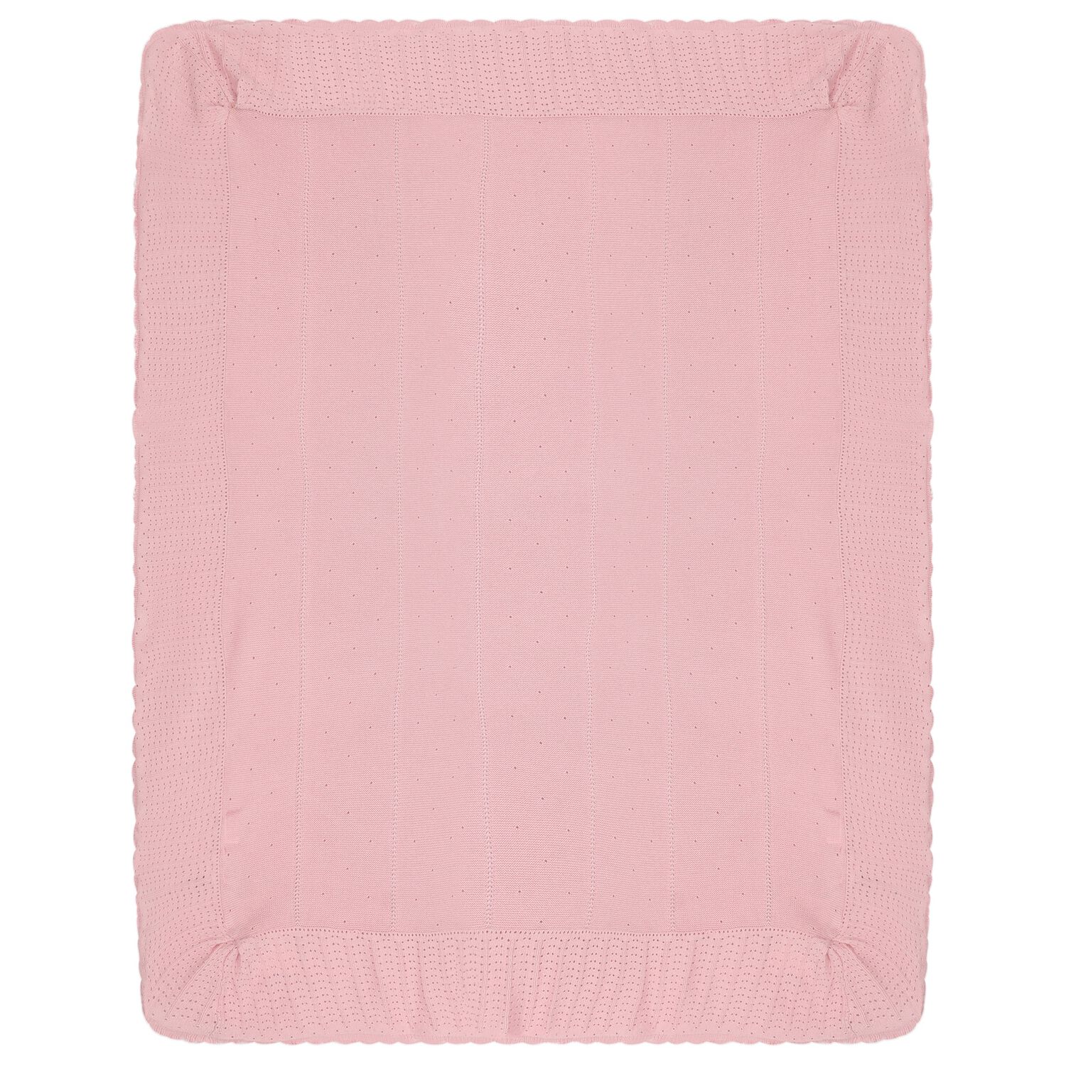 Baby Girls Pink Cotton Knit Blanket, 1, hi-res