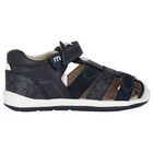 Younger Boys Navy Blue Sandals, 3, hi-res
