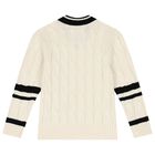Girls Ivory Logo Knitted Jumper, 1, hi-res