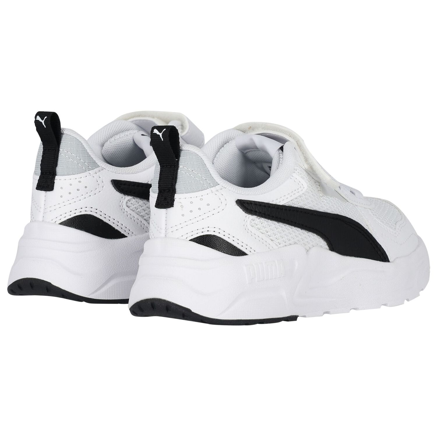 White & Black Trinity Trainers, 1, hi-res