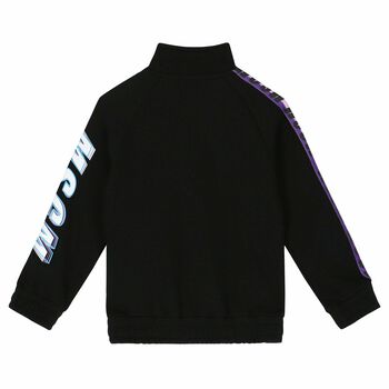 Boys Black Logo Zip-up Top