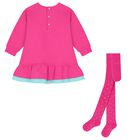 Girls Pink Heart Logo Dress Set, 1, hi-res