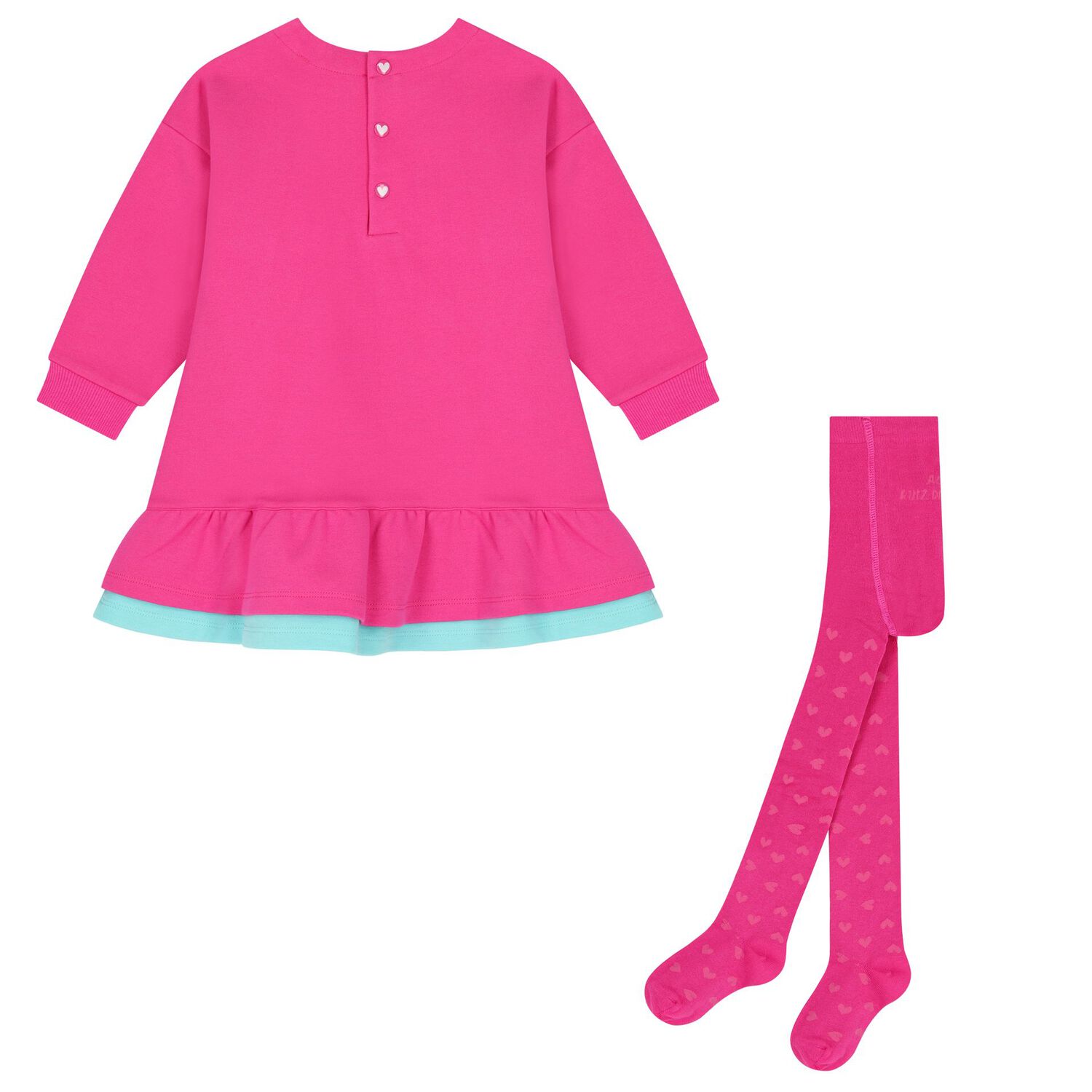 Girls Pink Heart Logo Dress Set, 1, hi-res image number null