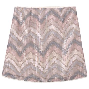 Girls Pink Sequins Skirt