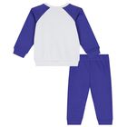 Younger Boys Blue & White Logo Tracksuit, 1, hi-res