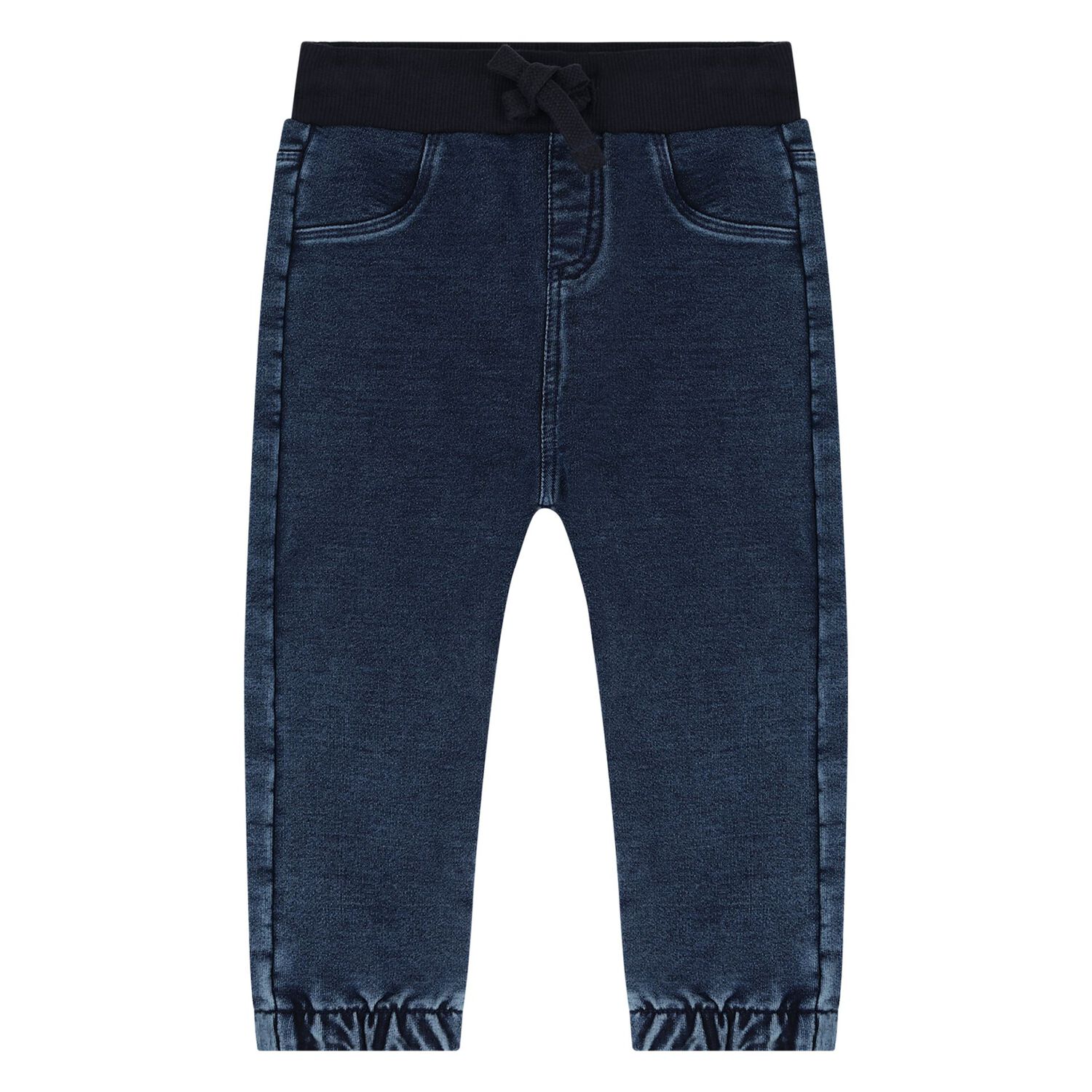 Baby Boys Ivory & Blue Teddy Bear Logo Trousers Set , 1, hi-res