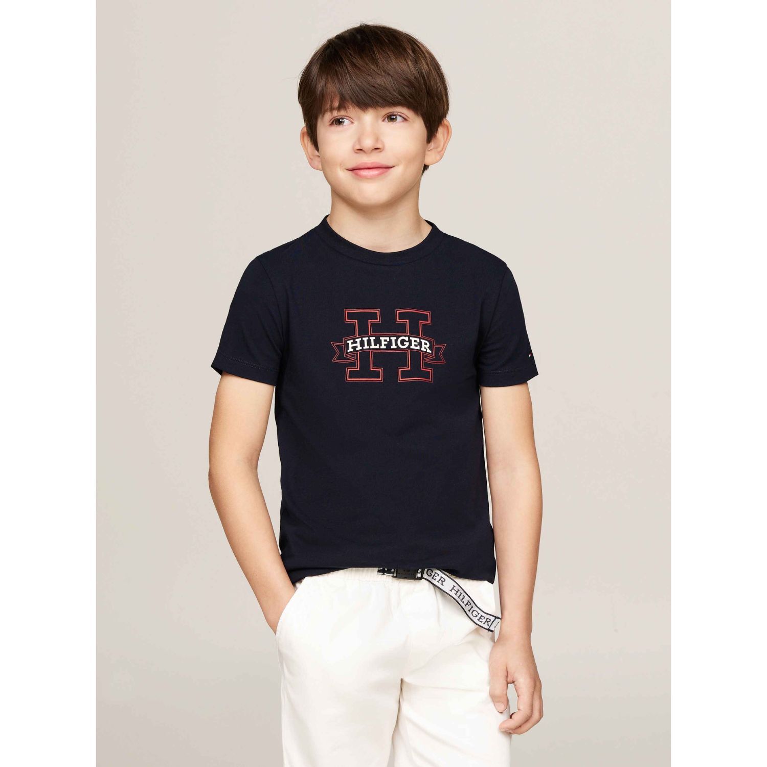 Boys Navy Blue Logo T-Shirt, 1, hi-res image number null