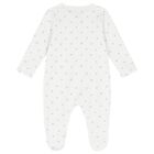White Silver Bow Babygrow Set, 1, hi-res