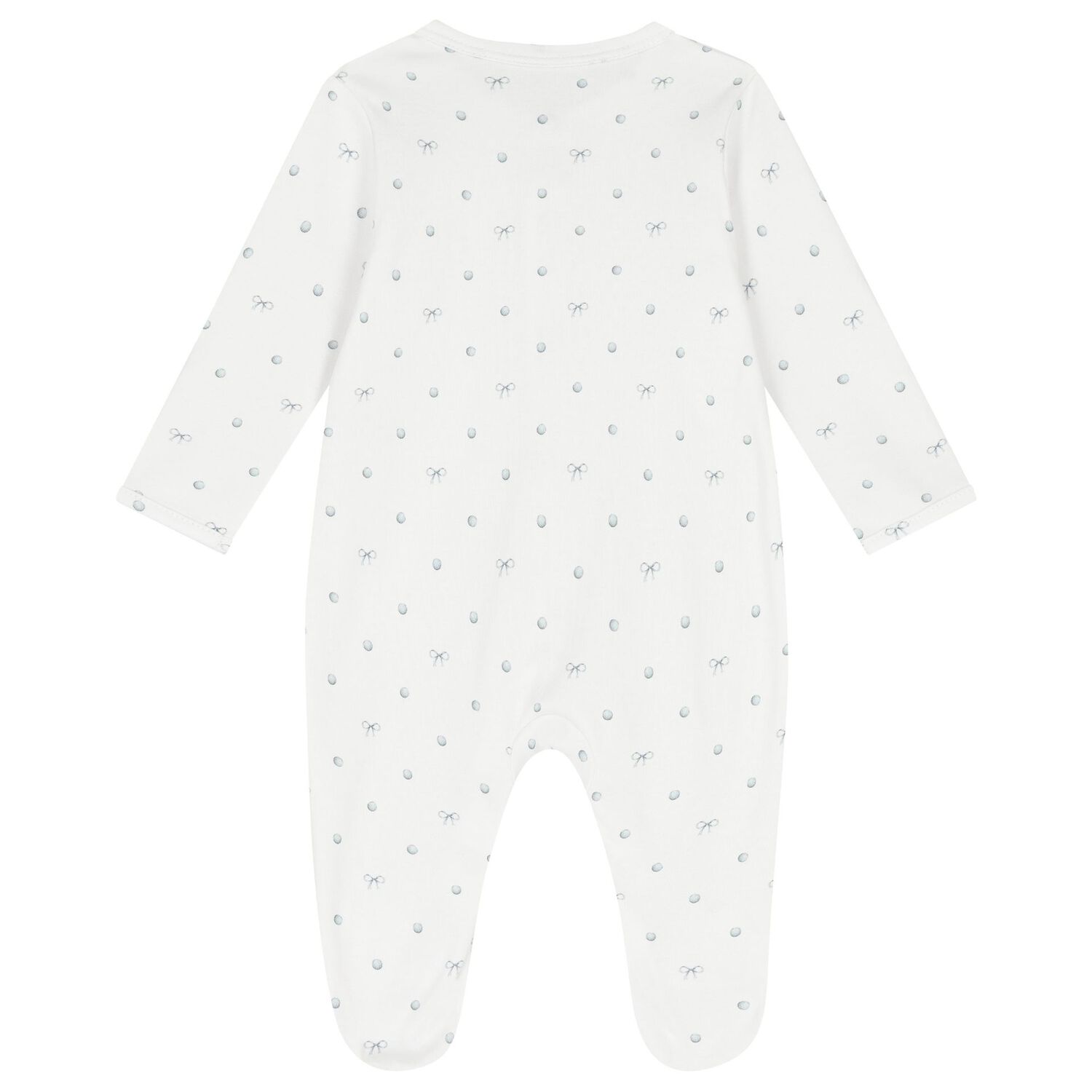 White Silver Bow Babygrow Set, 1, hi-res image number null